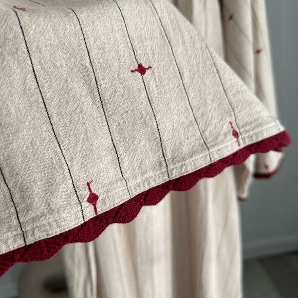 ZARA COTTAGECORE PRAIRIE COUNTRY GRANDMA MIDI COTTON STRIPED DRESS NWT S M L - Picture 2 of 4